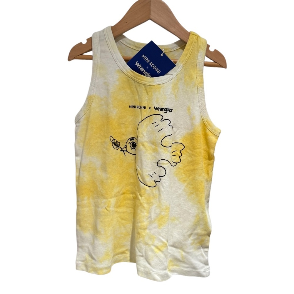 MINI RODINI X WRANGLER Yellow Tie Dye Dove Tank Top - 116/122 (5-7 years)